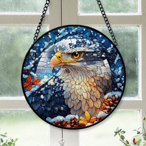 Harpy Eagle Ornament Christmas 2025, Harpy Eagle Stained Glass Window Hanging  Handcrafted Wildlife Glass Art Gift for Any Occasion