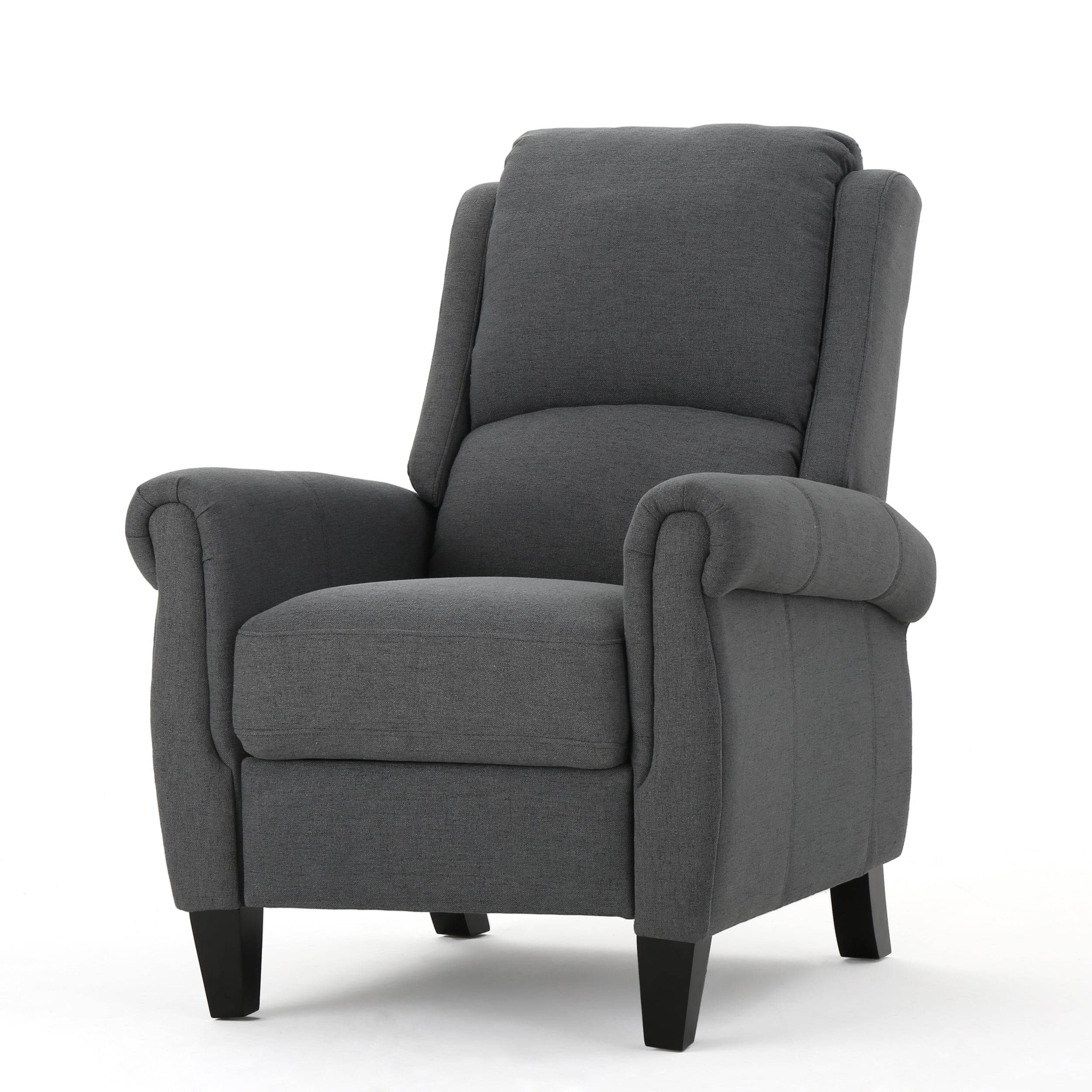 Harrah Fabric Recliner, Charcoal