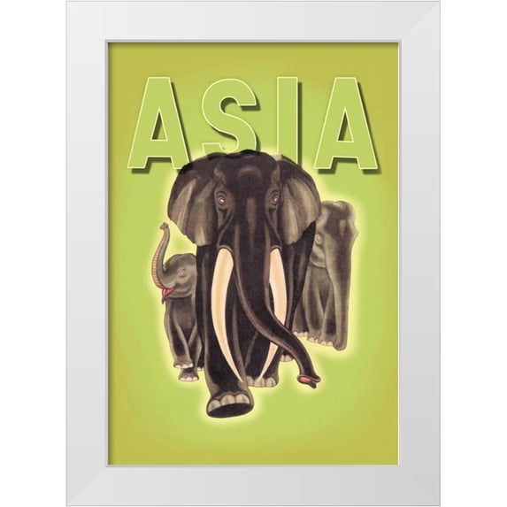 Harrer, Robert 14x18 White Modern Wood Framed Museum Art Print Titled - Indian Elephants, 1934