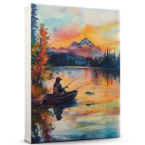 Harrier Dog Playing Fishing Wall Canvas  Harrier Canvas Art for Dog Lovers, Fishing Canvas and Unique Room Decor