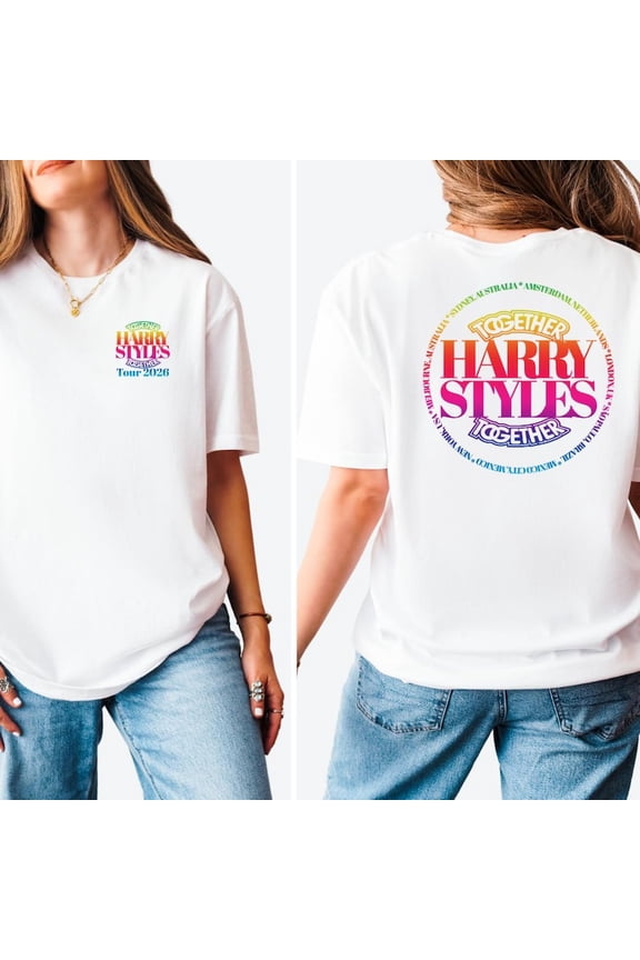 Harries Together Tour 2026 T-Shirt, Colorful Fan Made Concert Tee Multi