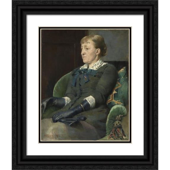 Harriet Backer 15x18 Black Ornate Wood Framed Double Matted Museum Art Print Titled - Portrait of the Painter Kitty Kielland (1883)