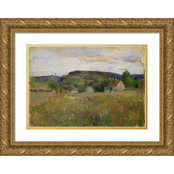 Harriet Backer 24x17 Gold Ornate Framed and Double Matted Museum Art Print Titled - Landscape from Barum (1890)