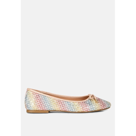 Harriet Glitter Faux Leather Flat Ballerinas