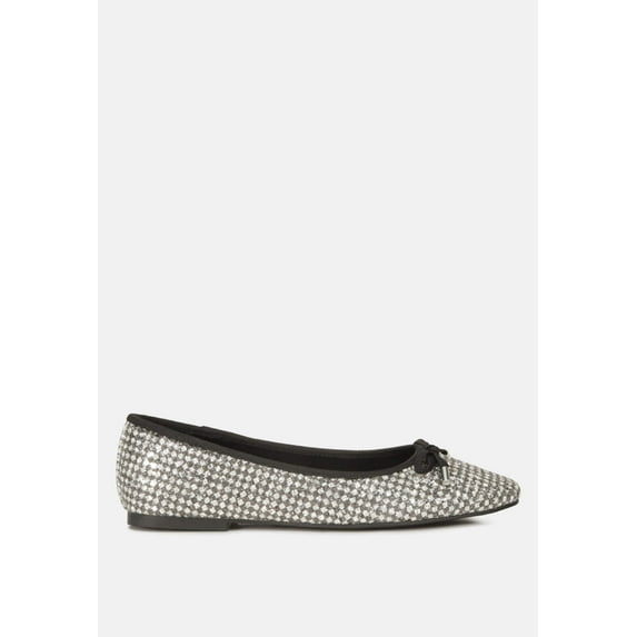 Harriet Glitter Faux Leather Flat Ballerinas