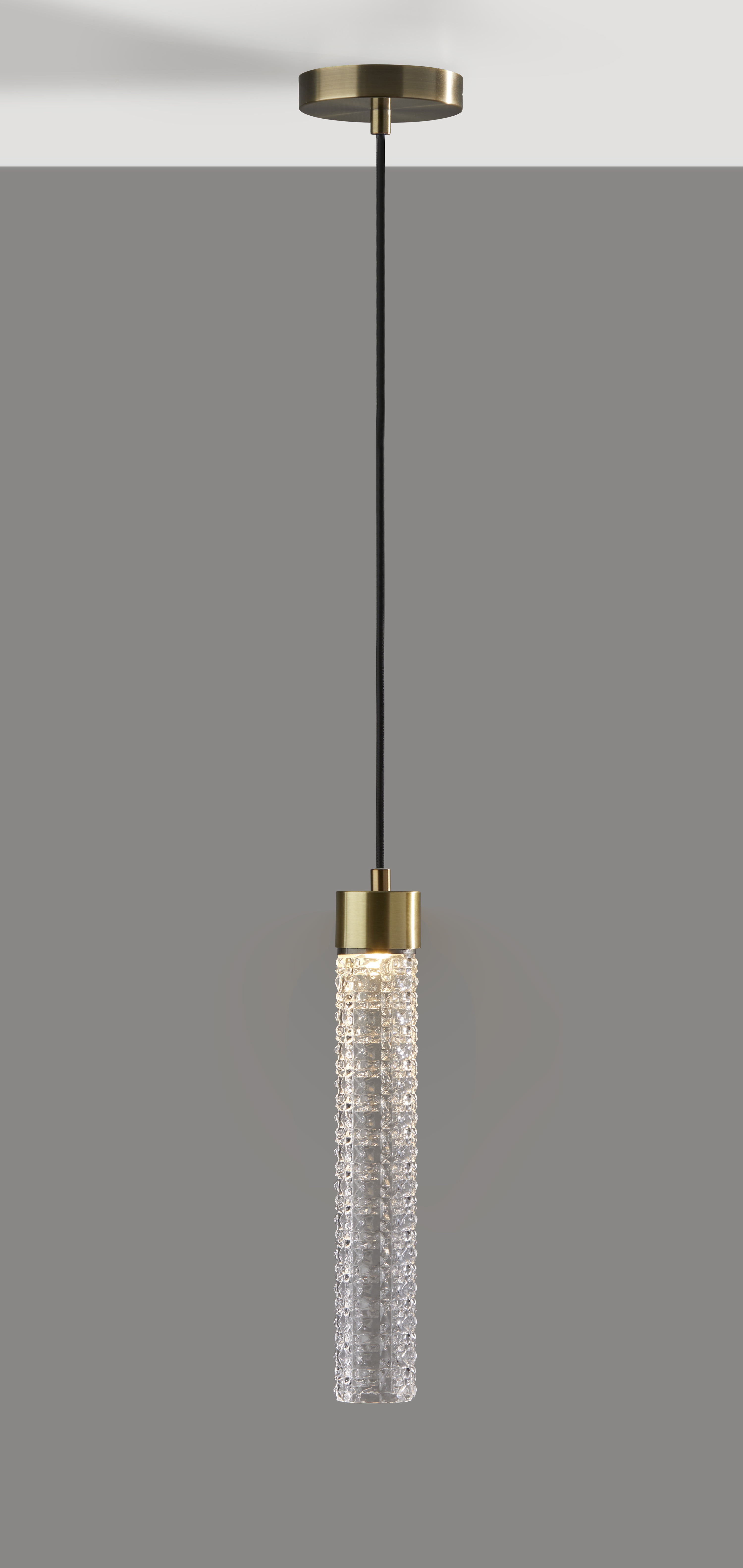 Harriet Mini LED Pendant in Antique Brass with Hand-Blown Glass