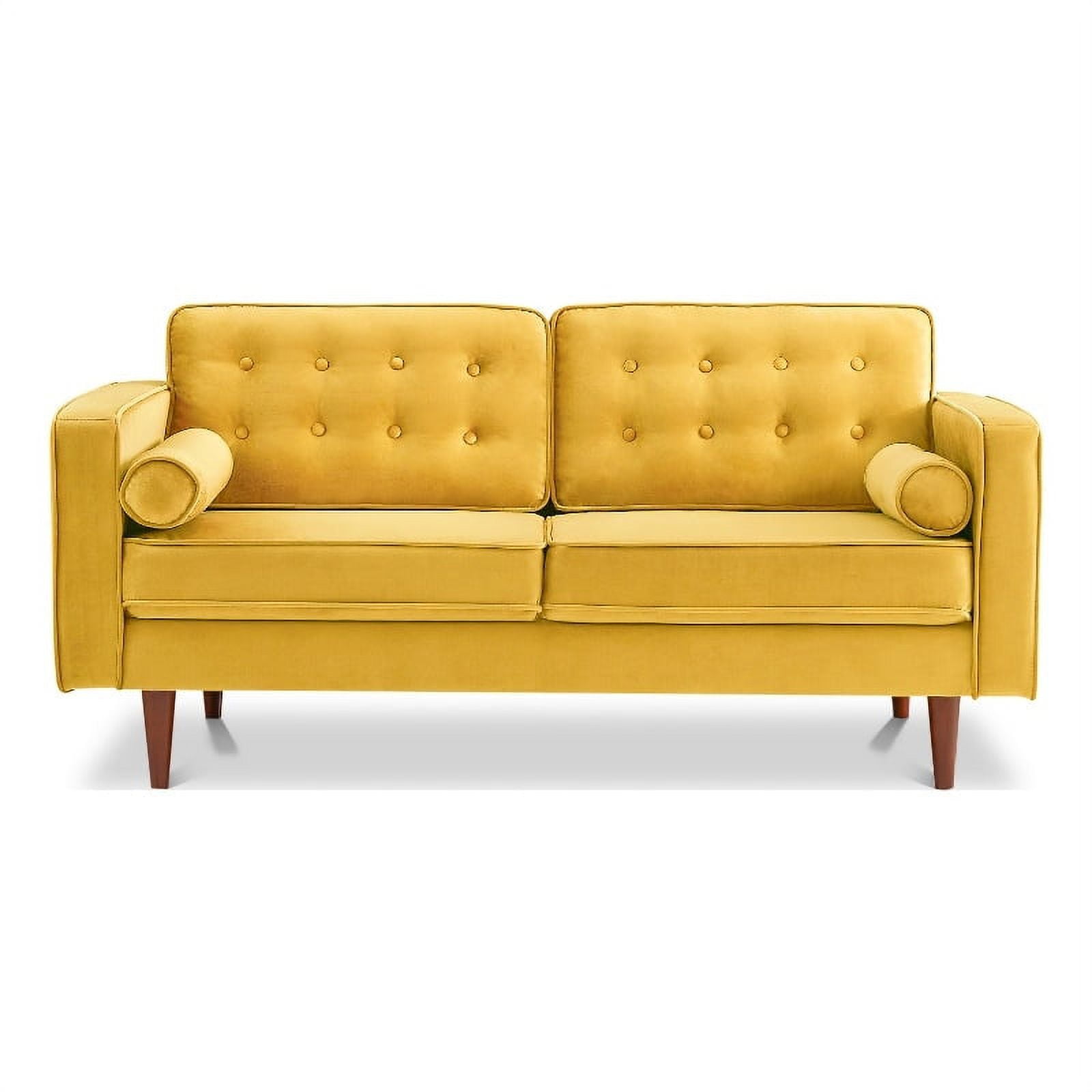 Harriet Mid Century Upholstered Tufted Back Velvet Loveseat Sofa in