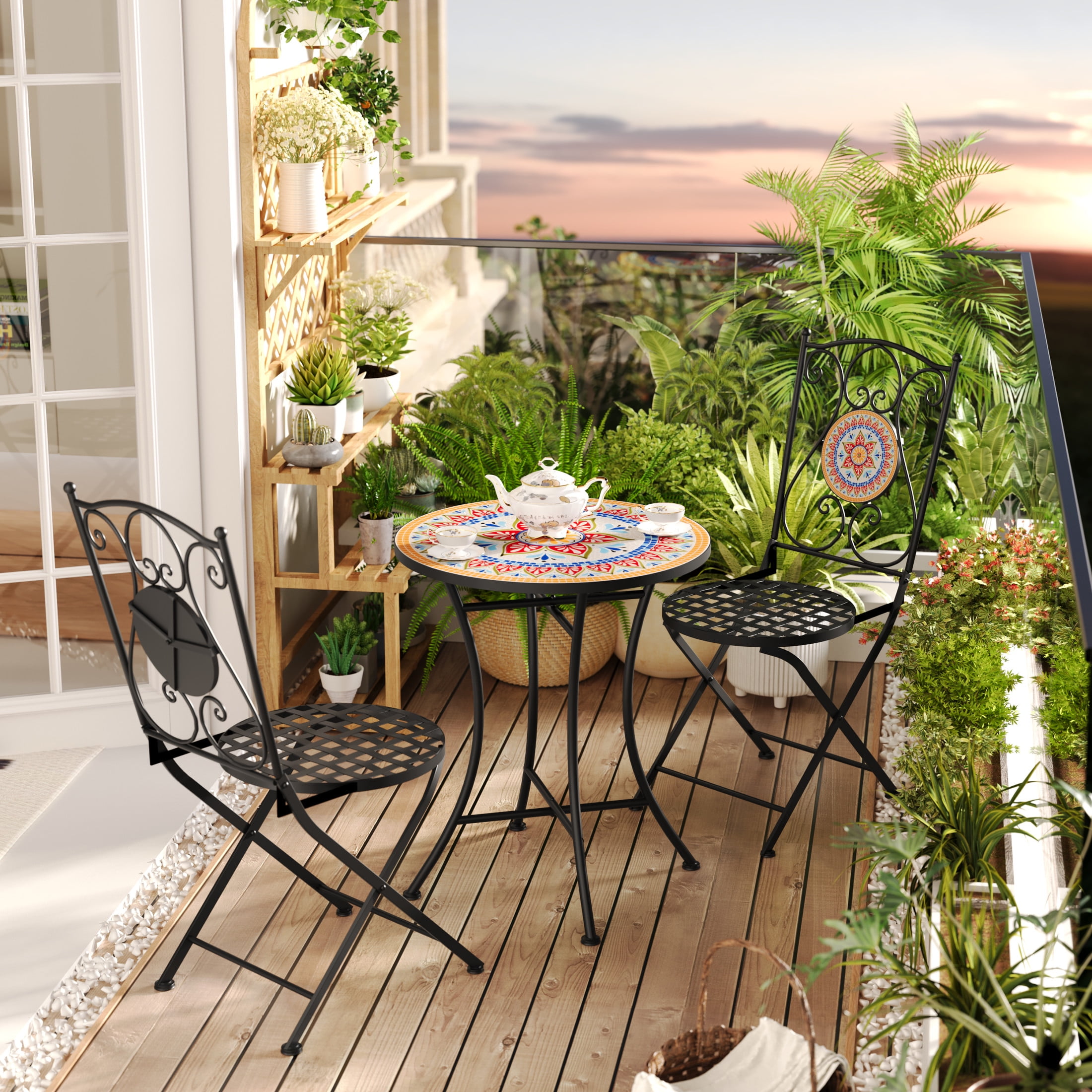 Mosaic Table Bistro Set Homestore And More Bistro Set World Market