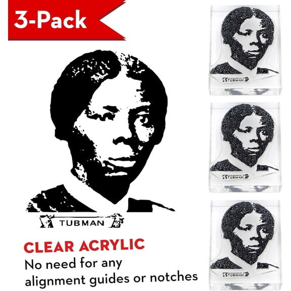 Harriet Tubman Clear Acrylic Block Stamp 3-Pack for $20 Bills