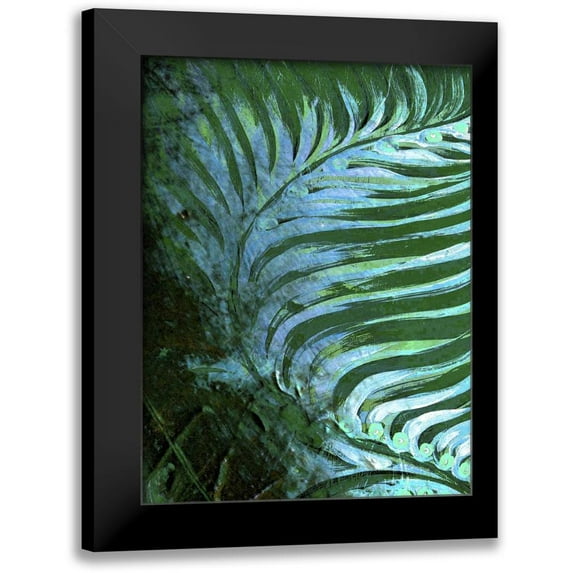 Harrington, Danielle 12x14 Black Modern Framed Museum Art Print Titled - Emerald Feathering I