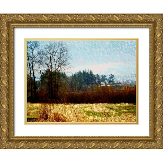 Harrington, Danielle 14x12 Gold Ornate Wood Framed with Double Matting Museum Art Print Titled - Land I