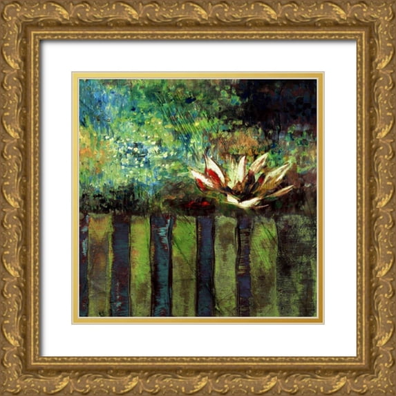 Harrington, Danielle 15x15 Gold Ornate Wood Framed with Double Matting Museum Art Print Titled - Impressionist Lily I