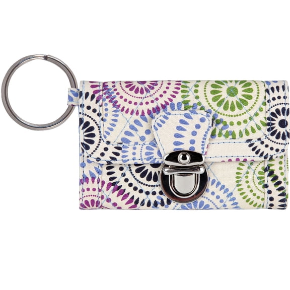 Harrington Lane Ladies RFID Trifold Clutch Wallet Cotton Flap Over Women Purse Credit Cardholder, ID Money & Coin Organizer