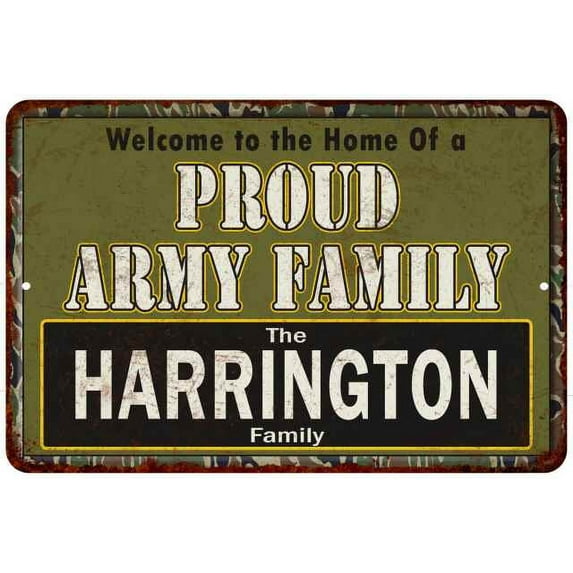 Harrington Proud Army Family Sign Gift 8x12 Metal Sign 108120023462