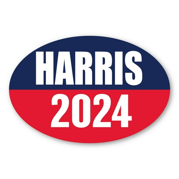 Harris 2024 Oval Magnet - Half Red / Half Blue