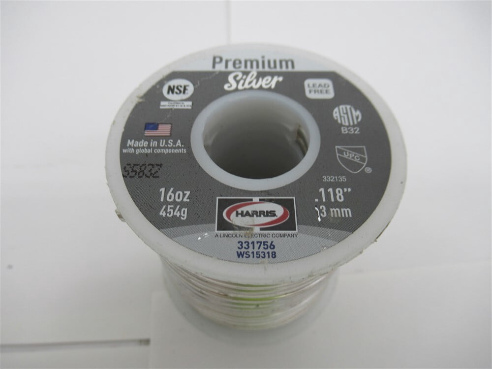 Harris 331756, 0.118" Premium Silver, Lead-Free Solder - 1 lb.