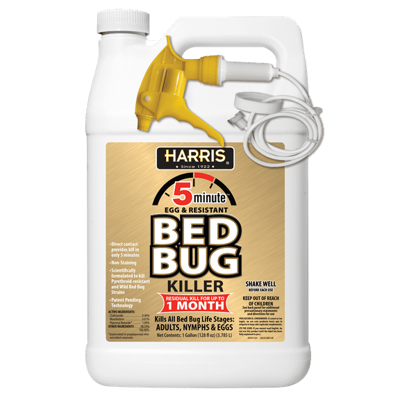 Harris Bed Bug & Egg Killer Spray - 5-Minute Kill Time, Odorless - 1 gal