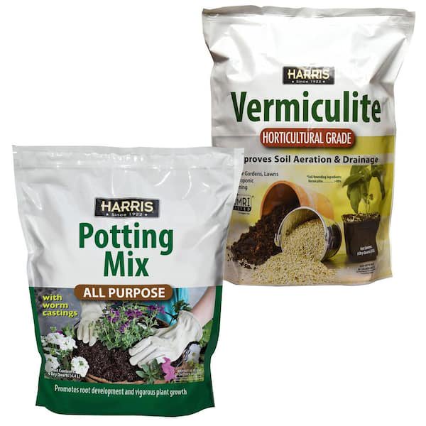 Harris 8 Qt. Premium Horticultural Vermiculite for Indoor Plants and 4