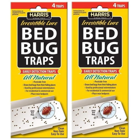 Harris Bed Bug Early Detection Glue Traps (4/Count) 2 Pack