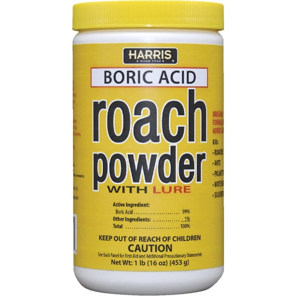 Harris Boric Acid Roach Killer Powder with Lure, 16oz