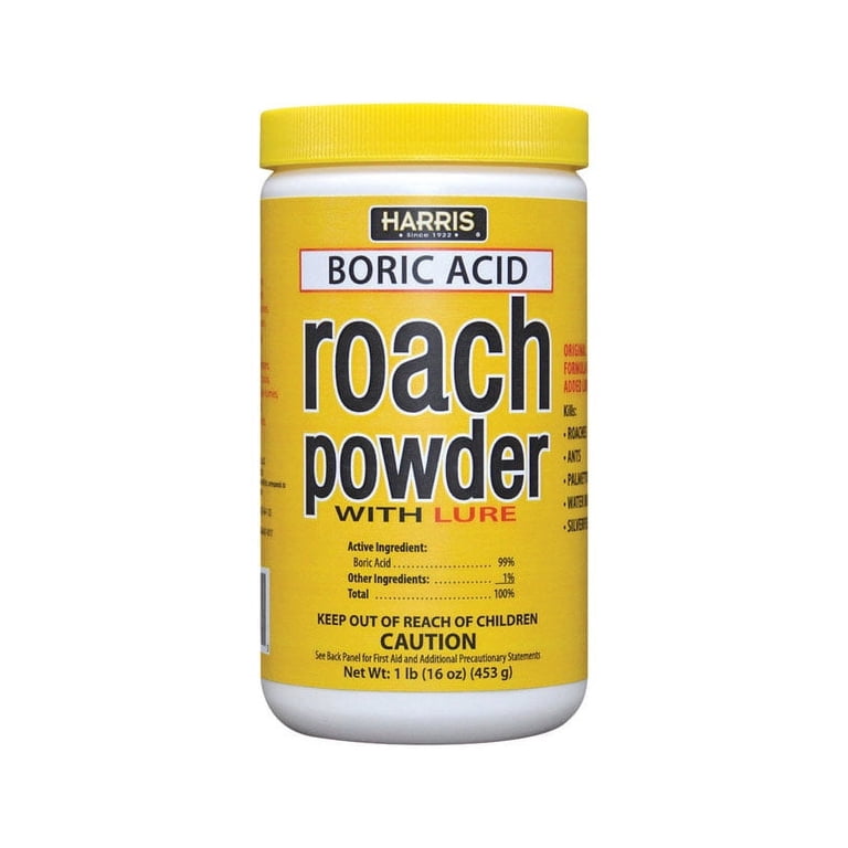 Harris Boric Acid Roach and Silverfish Killer Powder w/Lure, Powder Duster Included in The Bag (32oz Harris Boric Acid Roach and Silverfish Killer Powder w/Lure, Powder Duster Included in The Bag (32oz