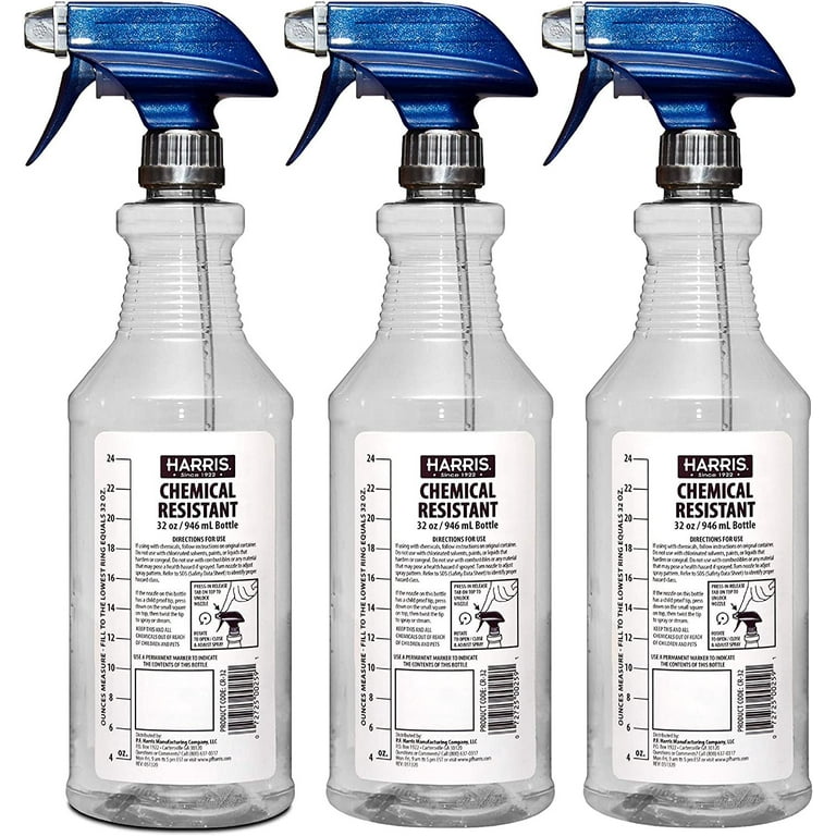 Chemically Resistant Professional Spray Bottles, 32oz (3-Pack)