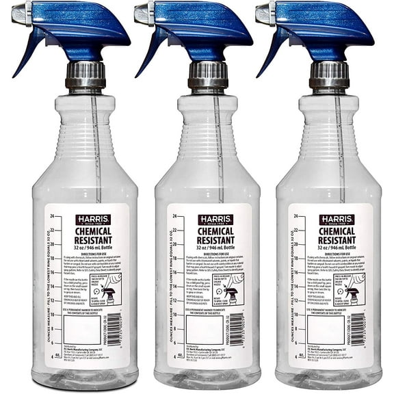 Harris Chemically Resistant Professional Spray Bottles, 32oz 3-Pack