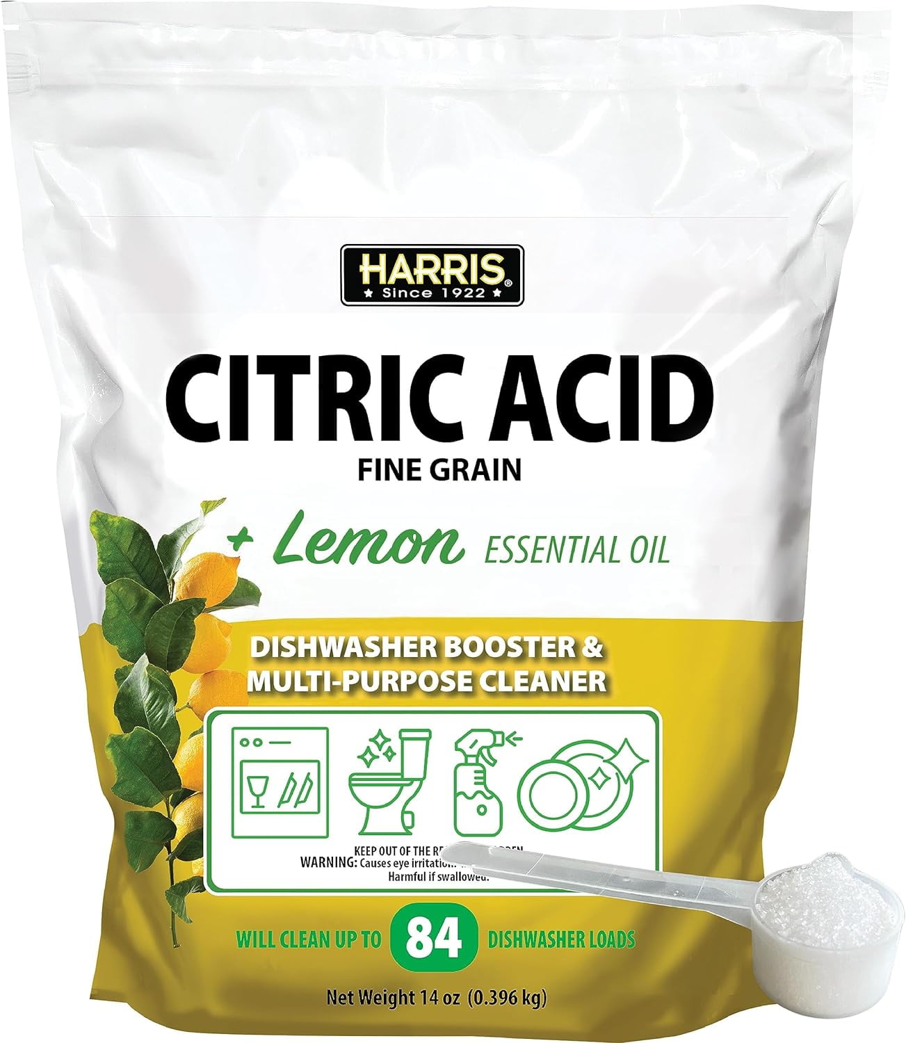 Harris Citric Acid Dishwasher Booster and Multipurpose Cleaner, 14oz