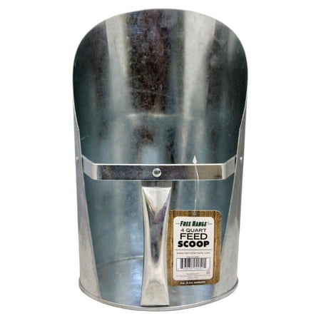 Harris Farms Poultry Steel Feed Scoop for Chickens 4 Quart Capacity
