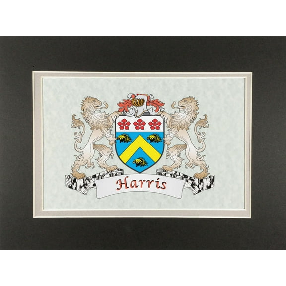 Harris Irish Coat of Arms Print - Frameable 9" x 12"