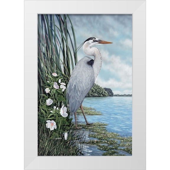 Harris, James 13x18 White Modern Wood Framed Museum Art Print Titled - Great Blue Heron
