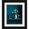 thumbnail image 1 of Harris, Michael 20x24 Black Ornate Wood Framed with Double Matting Museum Art Print Titled - Stillife in blue with tulips, 1 of 4