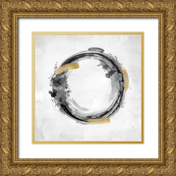 Harris, Natalie 20x20 Gold Ornate Wood Framed with Double Matting Museum Art Print Titled - Circle Motion Black I