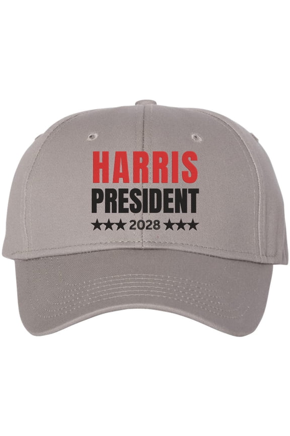 Harris President 2028 Embroidered Hat Political Election Baseball Cap (Grey)