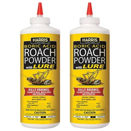 Harris Products Group Boric Acid Indoor Roach Killer with Applicator, 16 oz. (2-Pack)