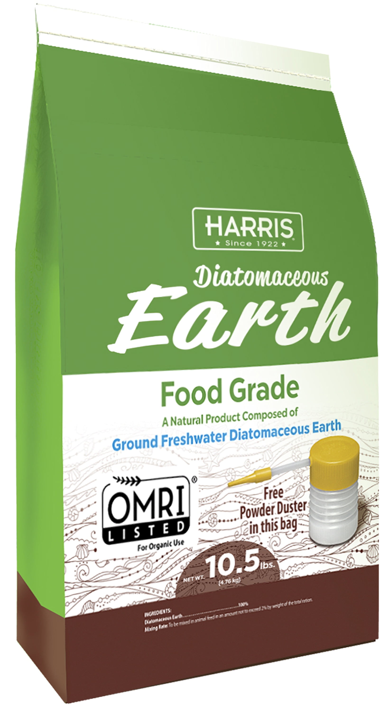 Harris Products Group Diatomaceous Earth Food Grade Natural Insect Killer; 10.5 lbs