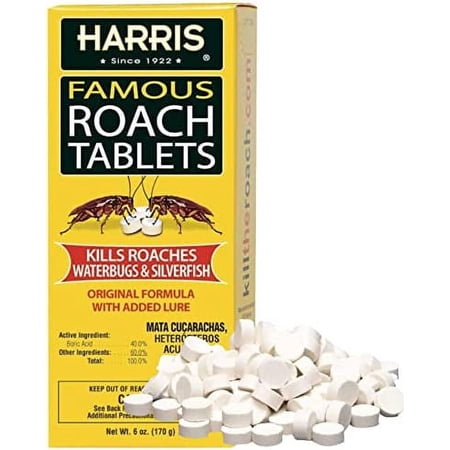 Harris Roach Tablets Boric Acid Roach Killer, 6 oz, 145 Tablets