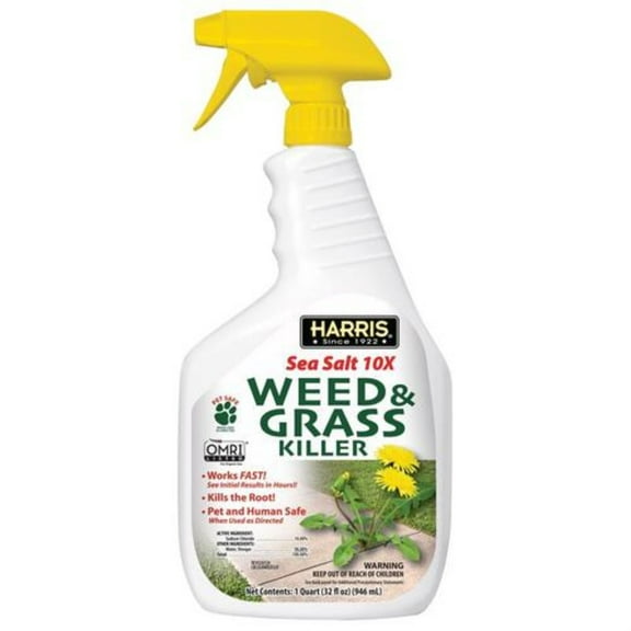 Harris Sea Salt 10X Organic Spray, Weed & Grass Killer (Use in CA), 32oz