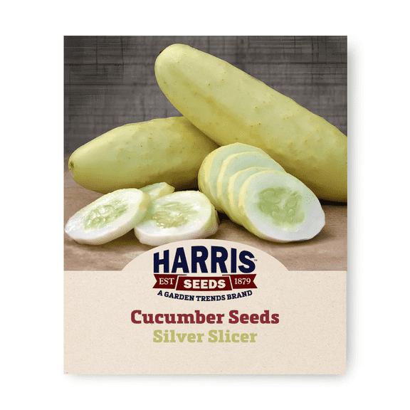 Harris Seeds Organic Silver Slicer Cucumber Seeds for Planting - 50 Seeds