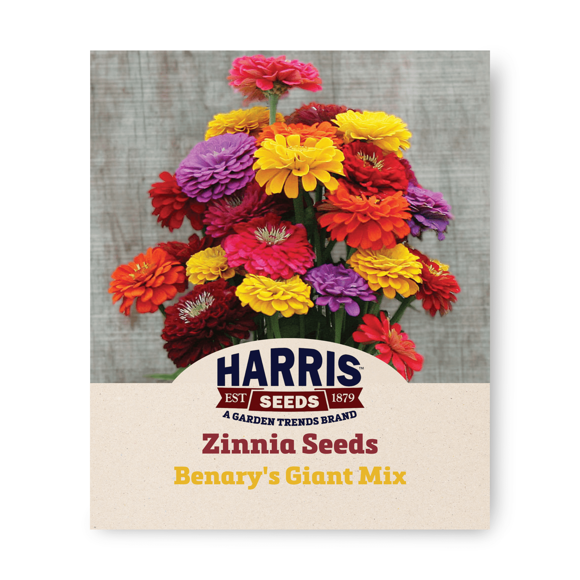 Harris Seeds Zinnia Benarys Giant Mix Flower Seeds for Planting - 10K ...