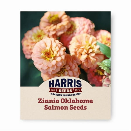 Harris Seeds - Zinnia Seeds - Oklahoma Salmon Flower Heirloom Packet - 50 Seeds