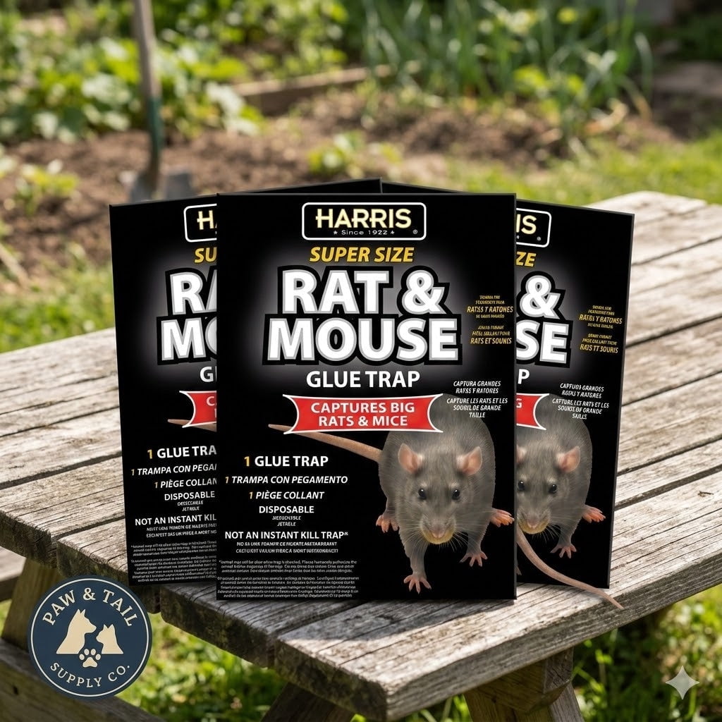 Harris Super Size Rat and Mouse Glue Trap, Extra Large Surface, Non Toxic, Ready to Use, No Bait Required 3PCK