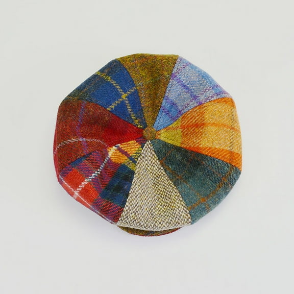 Harris Tweed Children's Beret - British Classic Wool Hat for Kids, Vintage Plaid Autumn Winter Cap,54cm,1