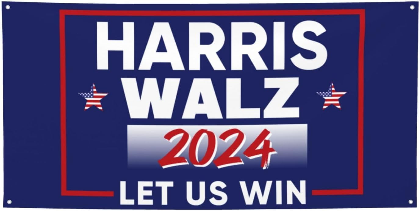 HarrisWaltz 2024 Banner 4x6 Ft Harris Walz 2024 Banner Flag Harris