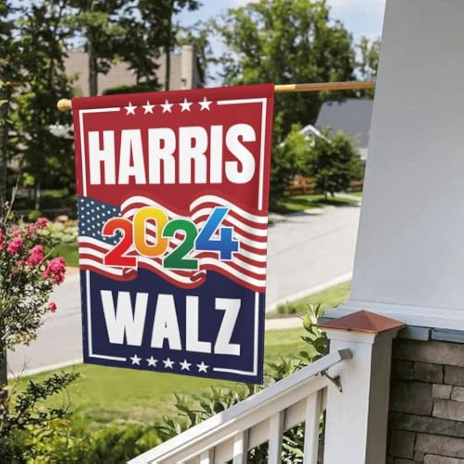 HarrisWaltz 2024 Garden Flag Harris Walz 2024 Garden Flag Double Sided