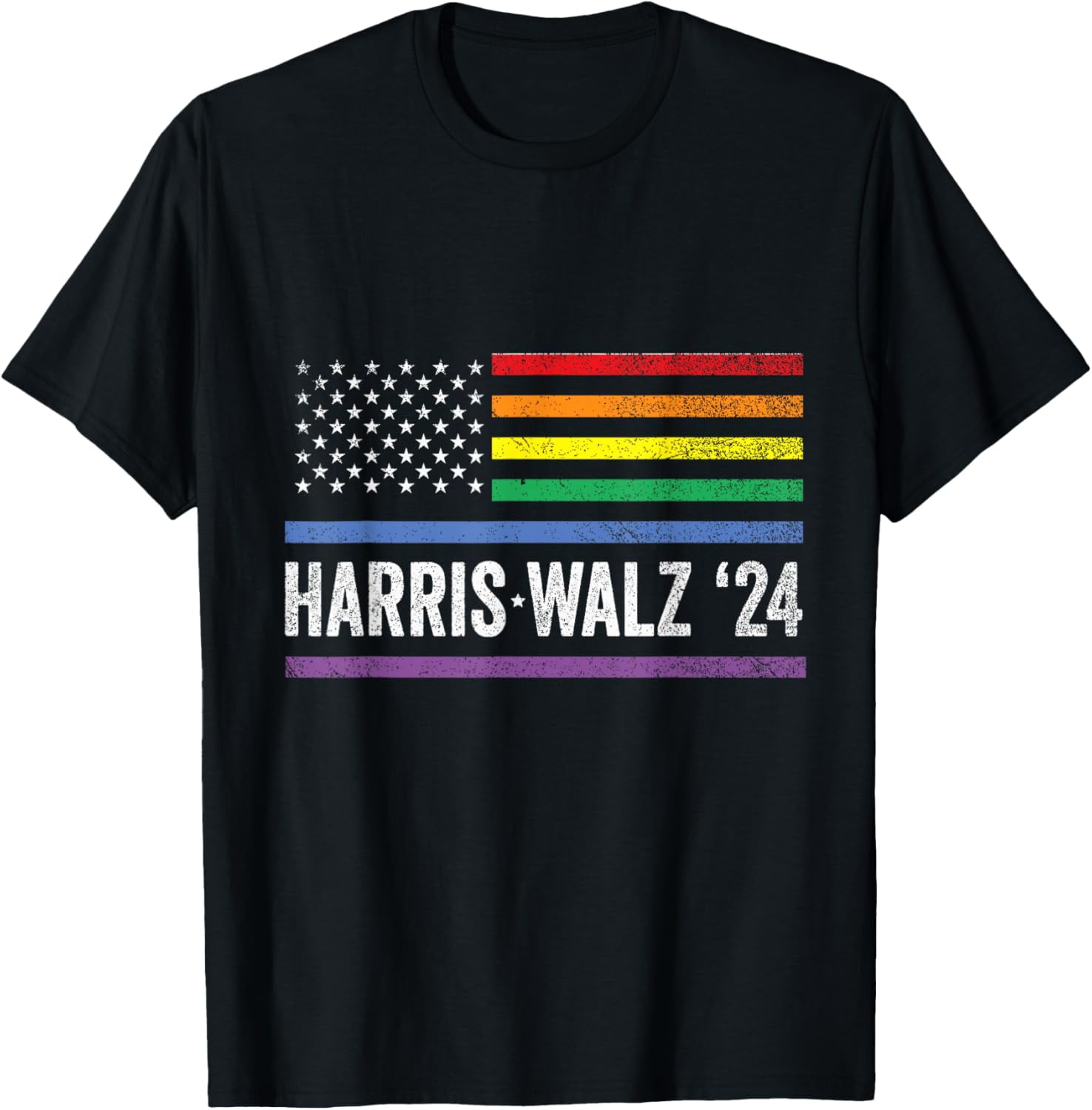 Harris Walz 2024 Election Kamala Tim Waltz American LGBT T-Shirt ...