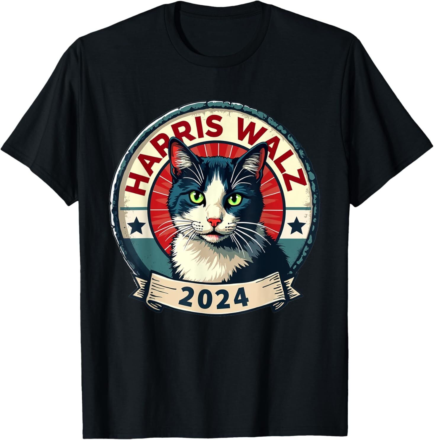 Harris Walz 2024 Funny Cat Election Kamala Harris Tim Waltz TShirt