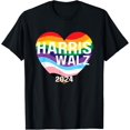 thumbnail image 1 of Harris Walz 2024 LGBTQ Gay Pride Rainbow Kamala Harris T-Shirt, 1 of 3