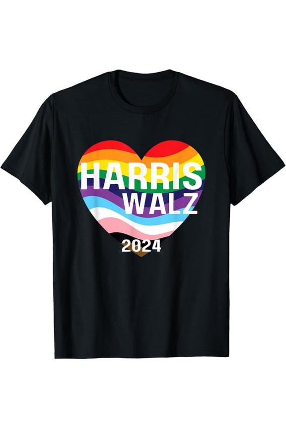 Harris Walz 2024 LGBTQ Gay Pride Rainbow Kamala Harris T-Shirt