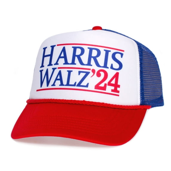 Harris Walz 2024 Presidential Campaign Hat Democrat Cap Adult Adjustable Royal/Red